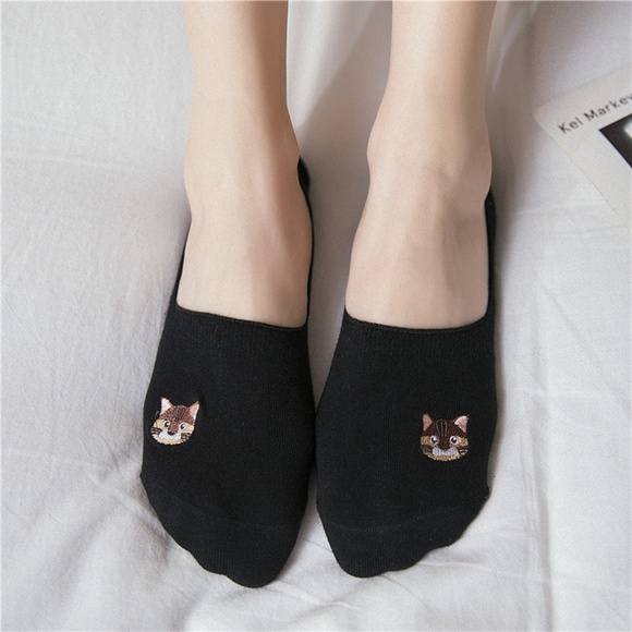5 Pairs Womens Low Cut Cat Print Animal socks - Picture 5 of 8
